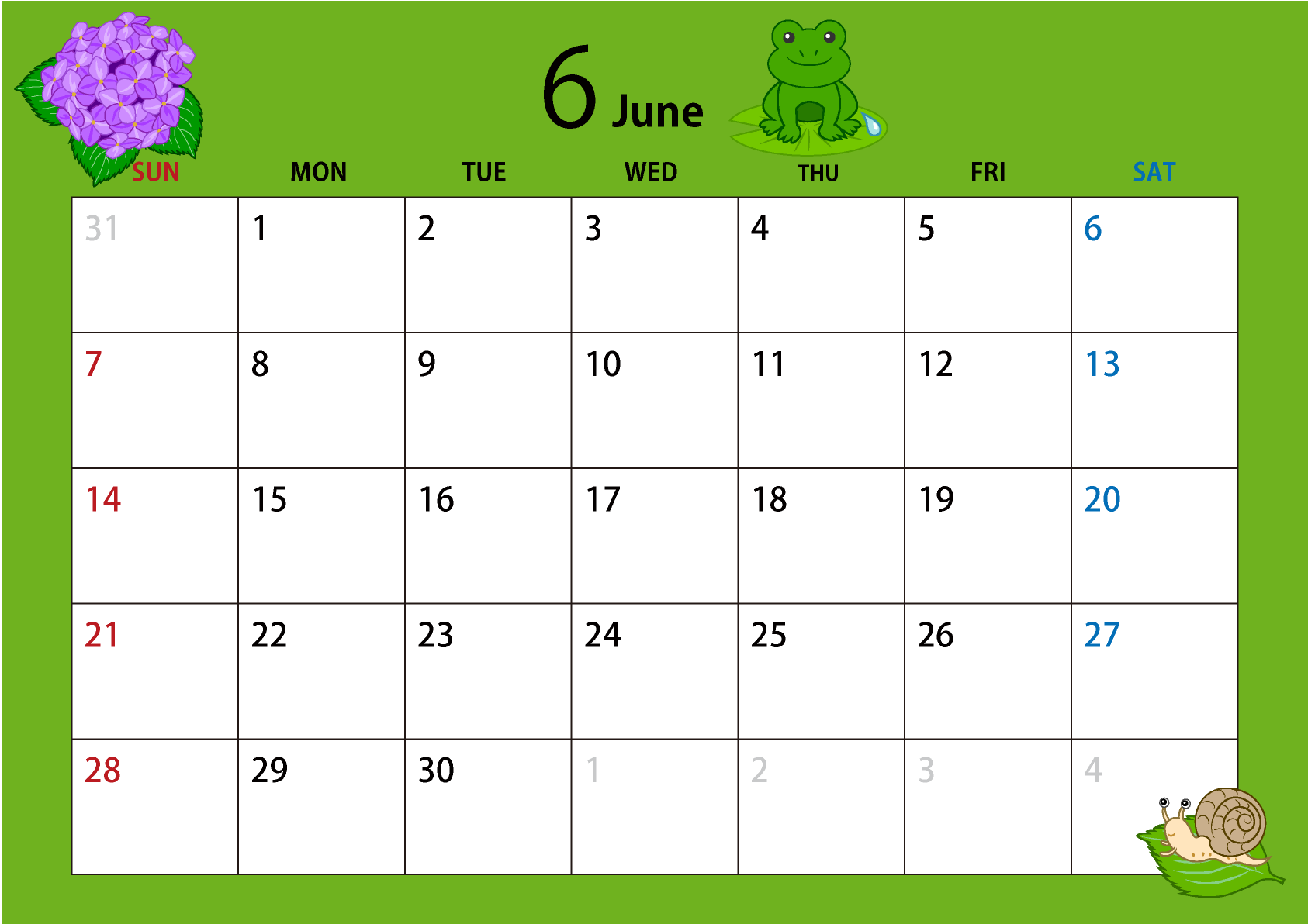 年6月のカレンダーを更新いたしました ネット商社ドットコム店長のブログ